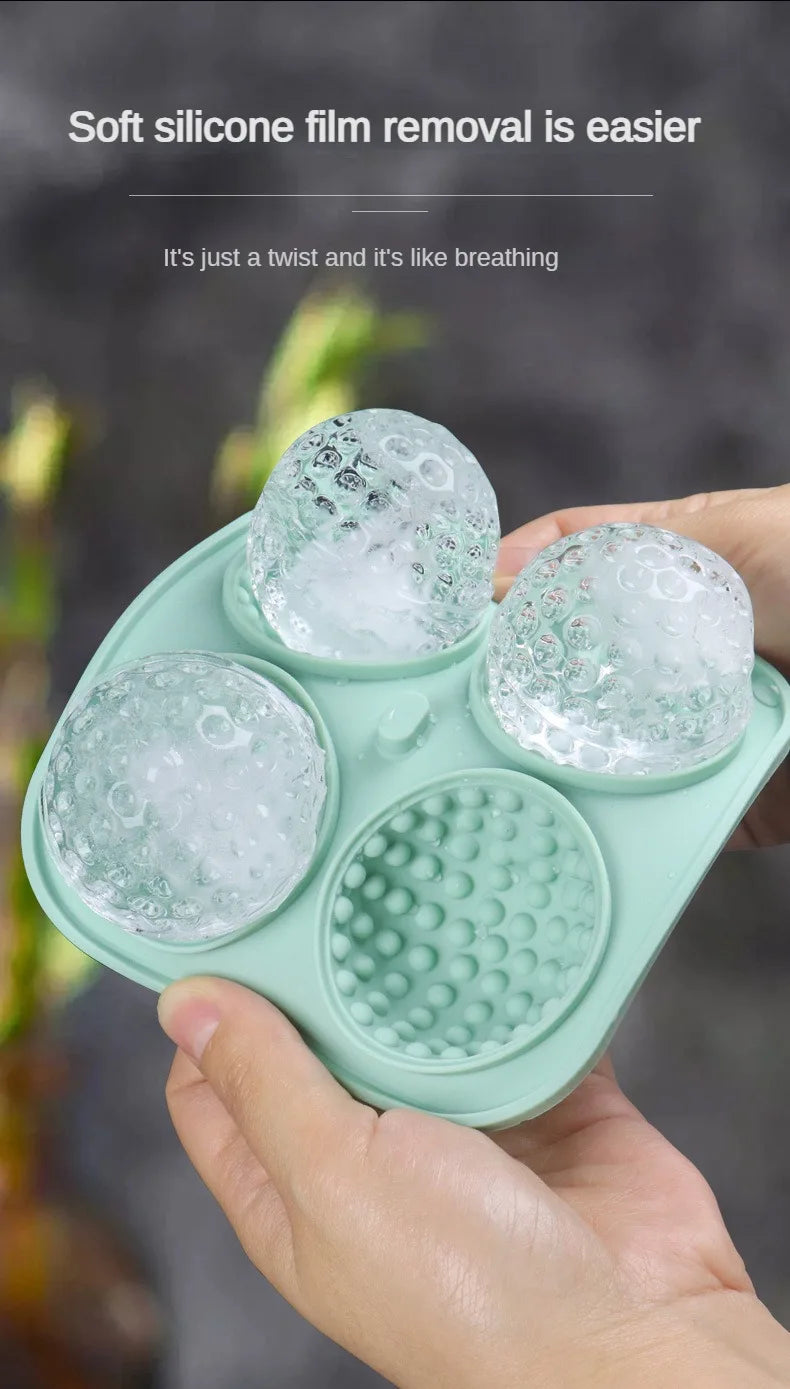 Golf Silicone Ice Ball Round Mold Whiskey Special 4 Golf Ice Grid Mold Kitchen Tools Reusable Whiskey Ice Mold Ball Ice Moulds