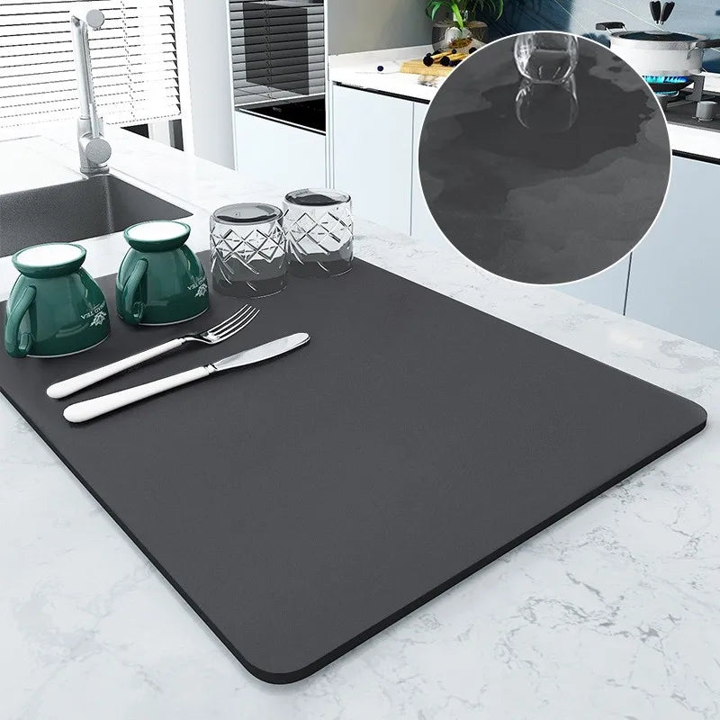 Kitchen Super Absorbent Mat Coffee Dish Draining Mat Drying Mat Quick Dry Bathroom Drain Pad Tableware Mat Faucet Placemat