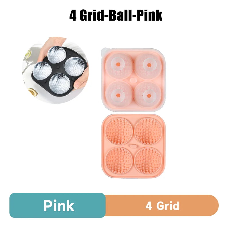 Golf Silicone Ice Ball Round Mold Whiskey Special 4 Golf Ice Grid Mold Kitchen Tools Reusable Whiskey Ice Mold Ball Ice Moulds