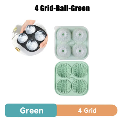 Golf Silicone Ice Ball Round Mold Whiskey Special 4 Golf Ice Grid Mold Kitchen Tools Reusable Whiskey Ice Mold Ball Ice Moulds