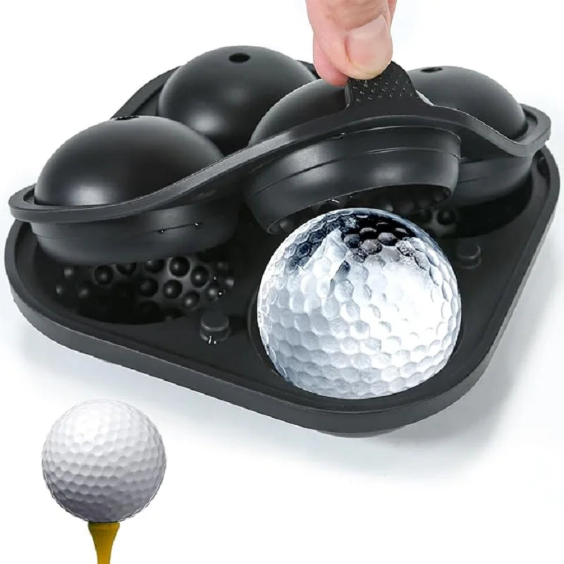 Golf Silicone Ice Ball Round Mold Whiskey Special 4 Golf Ice Grid Mold Kitchen Tools Reusable Whiskey Ice Mold Ball Ice Moulds