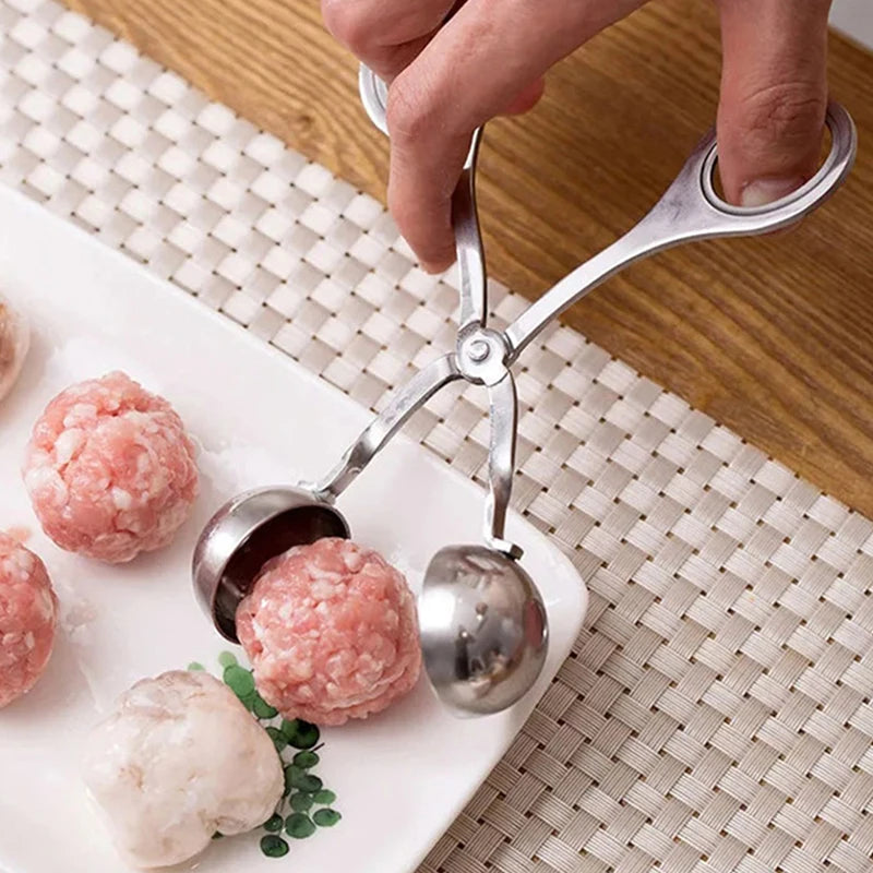 Stainless Steel Meat Ball Maker Tool Clip Round Rice Ball Shaper Spoon Meatball Making Mold Non Stick Stuffed Kitchen Gadget