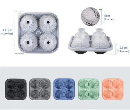 Golf Silicone Ice Ball Round Mold Whiskey Special 4 Golf Ice Grid Mold Kitchen Tools Reusable Whiskey Ice Mold Ball Ice Moulds