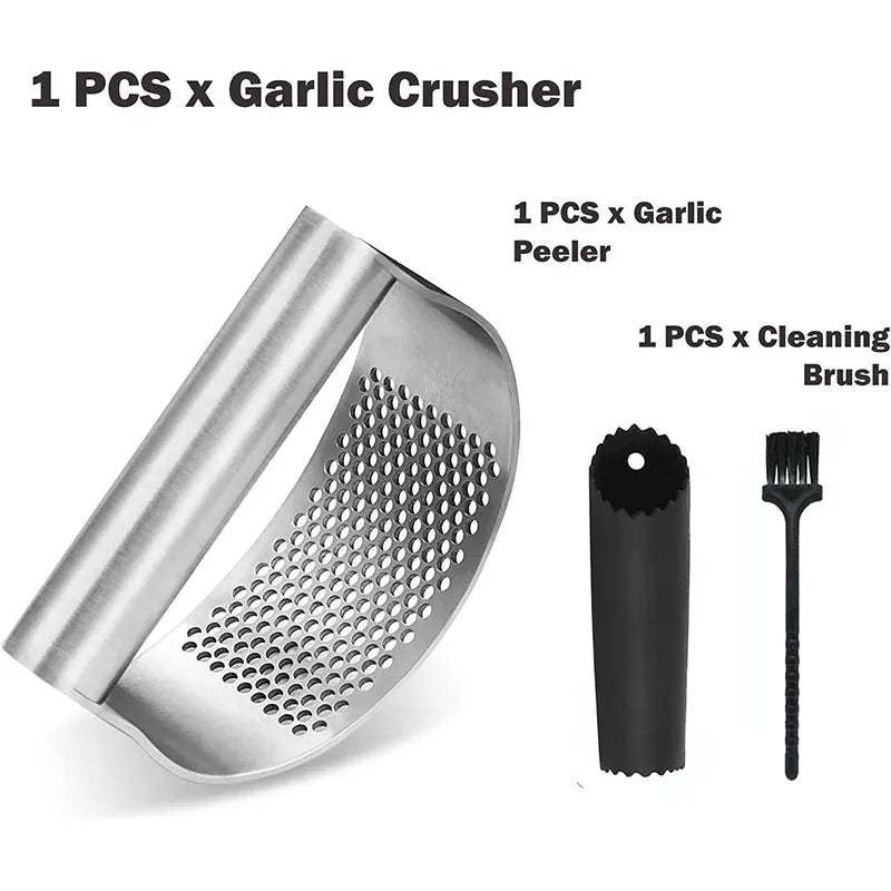 Garlic Press Rocker Stainless Steel Garlic Crusher Dishwasher Safe Rust Proof Garlic Mincer Tool for Kitchen Gadgets