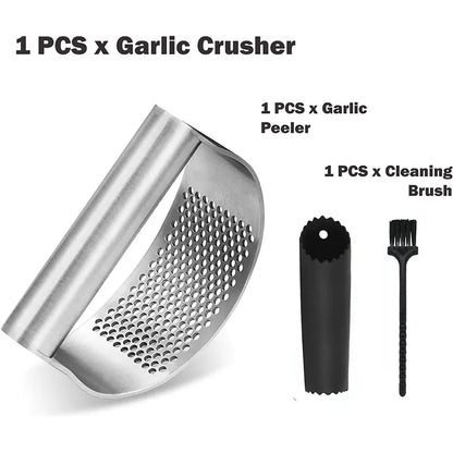 Garlic Press Rocker Stainless Steel Garlic Crusher Dishwasher Safe Rust Proof Garlic Mincer Tool for Kitchen Gadgets