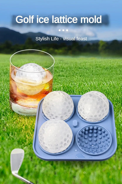 Golf Silicone Ice Ball Round Mold Whiskey Special 4 Golf Ice Grid Mold Kitchen Tools Reusable Whiskey Ice Mold Ball Ice Moulds